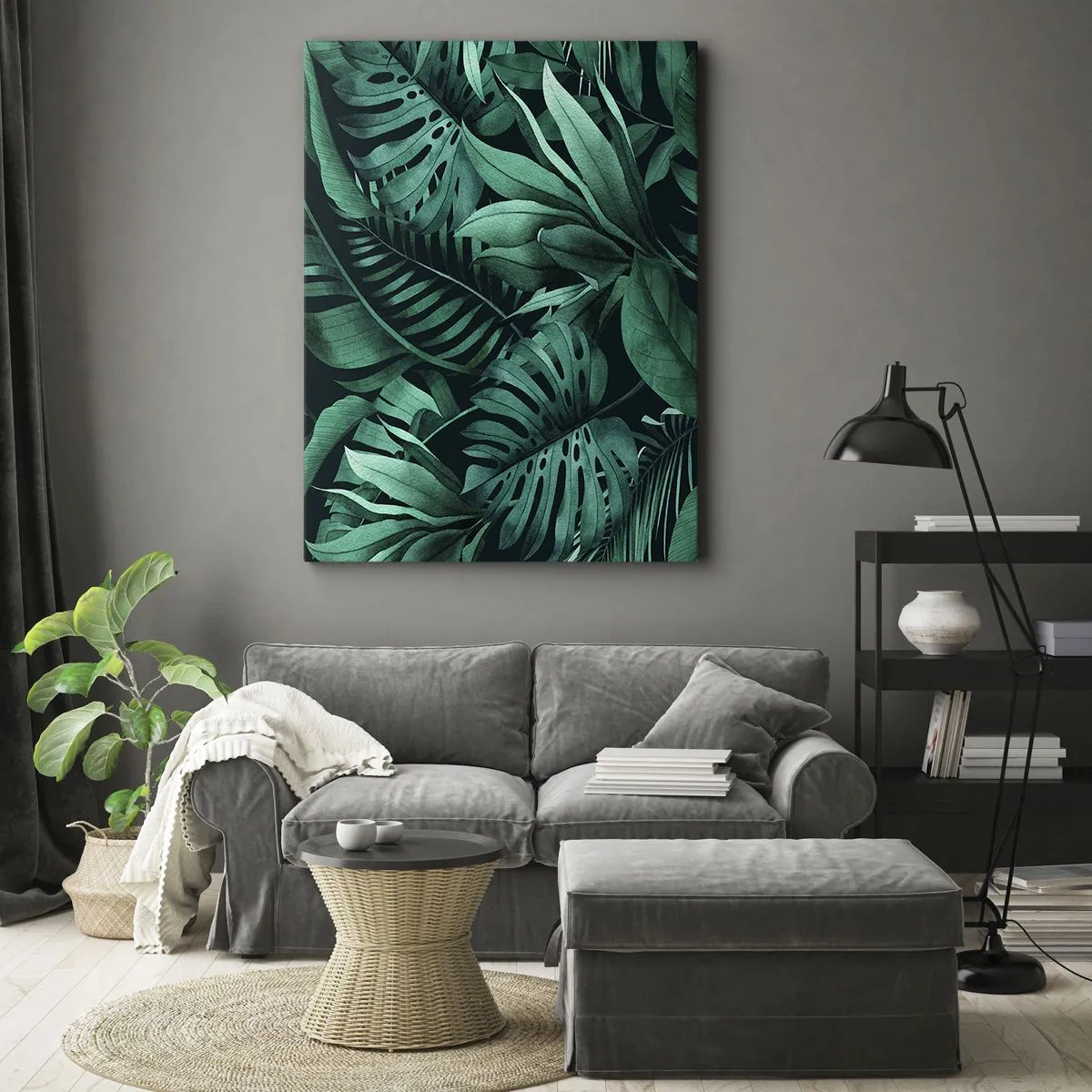 Quadro em tela - A profundidade da vegetação tropical - 65x120 cm