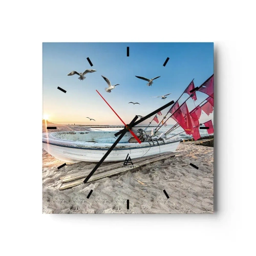 Relógio de parede - Relógio em vidro - Um merecido descanso - 30x30 cm