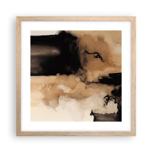 Pôster com moldura de carvalho claro - Abstração intrigante - 40x40 cm