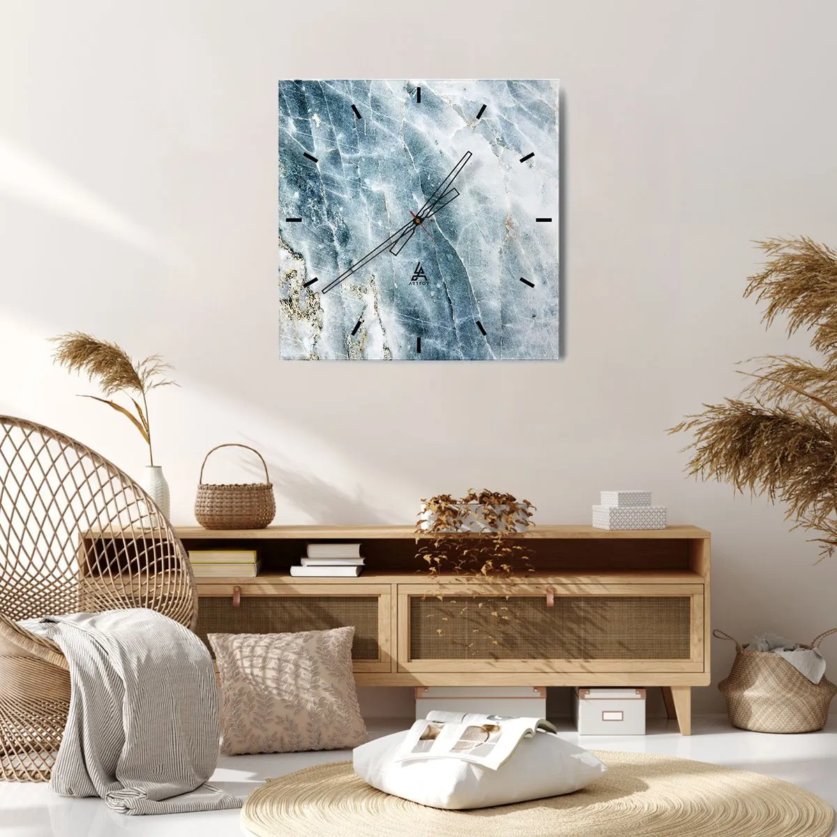 Relógio de parede - Relógio em vidro - O mundo do Gelo - 40x40 cm