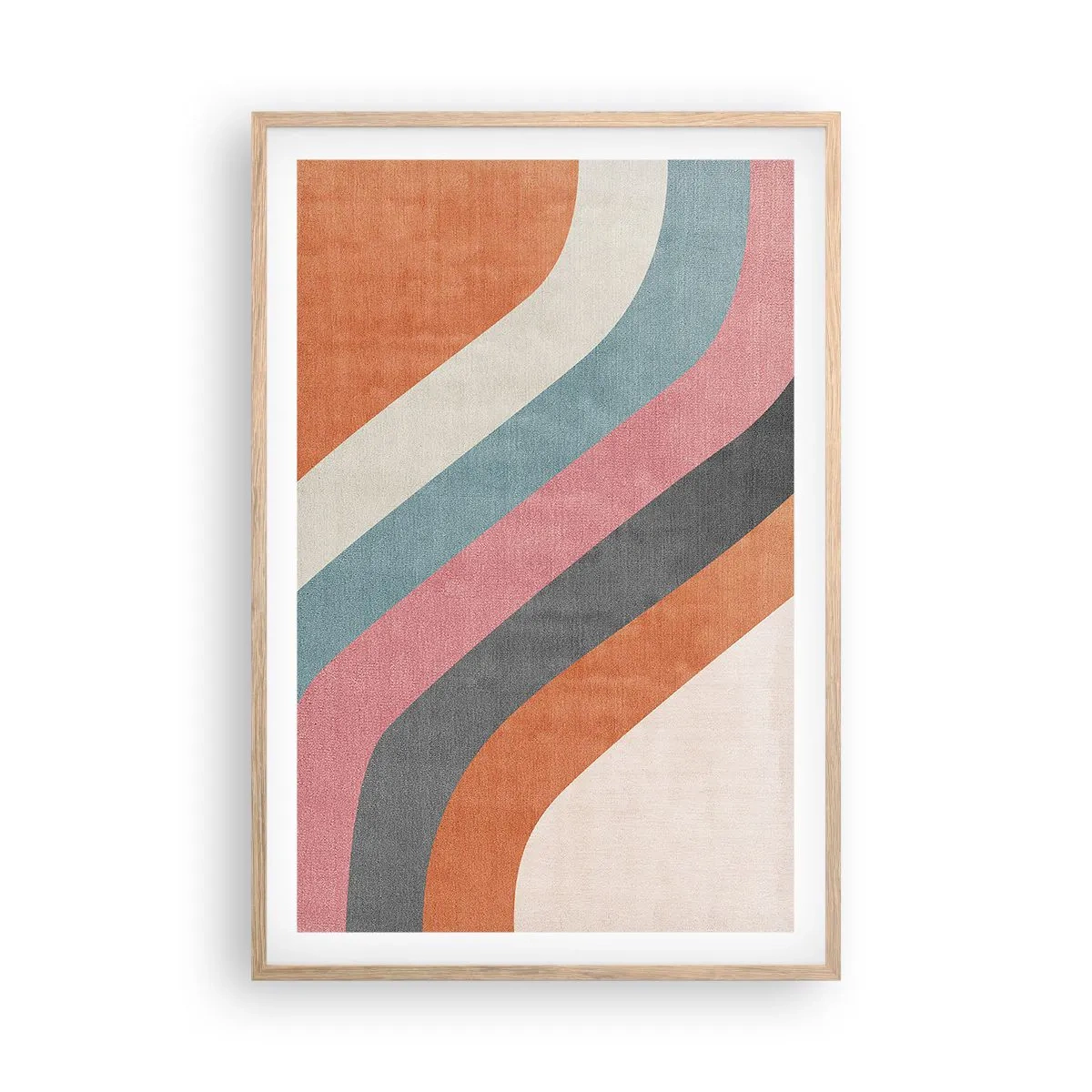 Pôster com moldura de carvalho claro - Composição diagonal – movimento - 61x91 cm