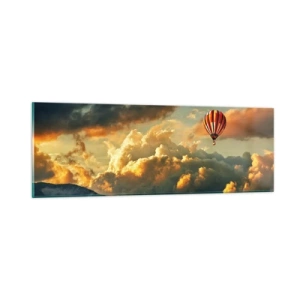 Quadro em vidro - Eu voo porque sou livre - 90x30 cm