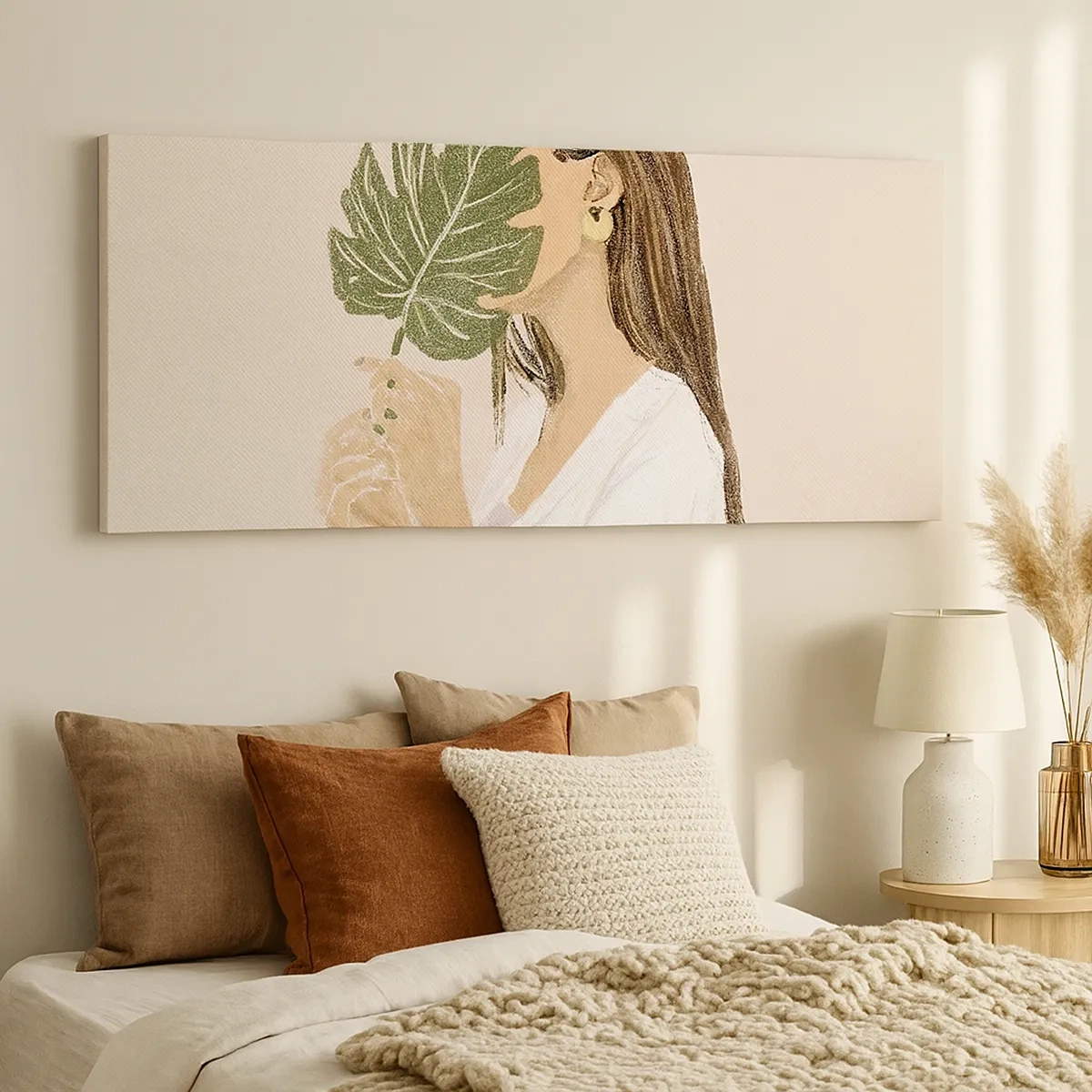 Quadro em tela - Retrato misterioso com uma adepta - 30x30 cm