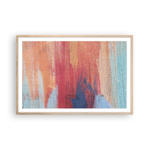 Pôster com moldura de carvalho claro - Flutuar pelo arco-íris - 91x61 cm