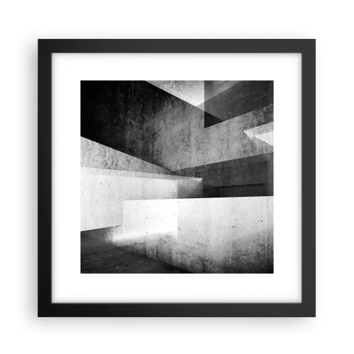 Pôster com moldura preta - Estrutura espacial - 30x30 cm