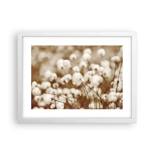 Pôster em moldura branca - Campos felpudos - 40x30 cm