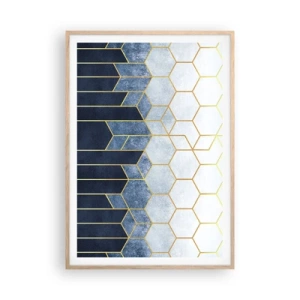 Pôster com moldura de carvalho claro - Composição em ritmo sincopado - 70x100 cm