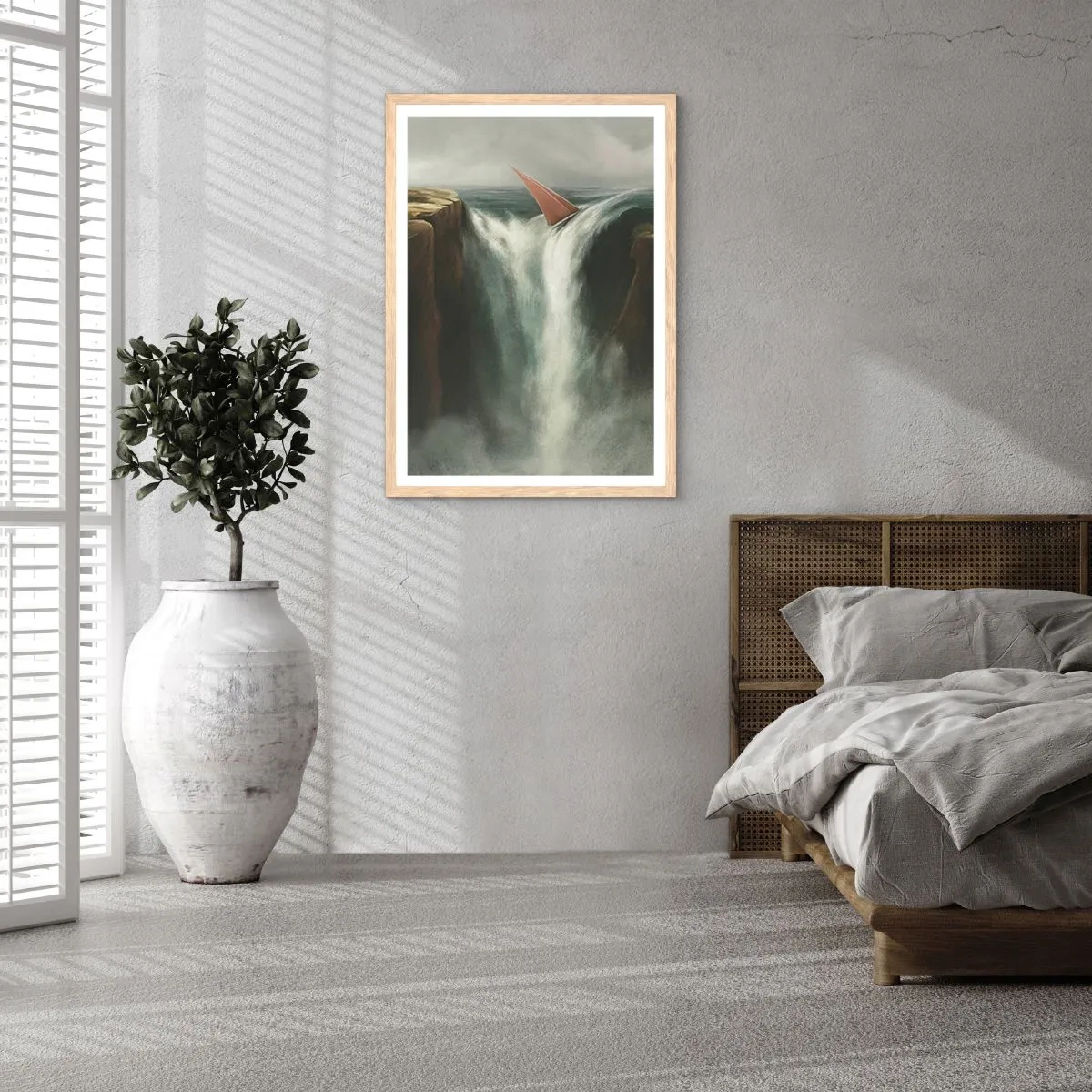 Pôster com moldura de carvalho claro - Um aviso da vida - 50x70 cm