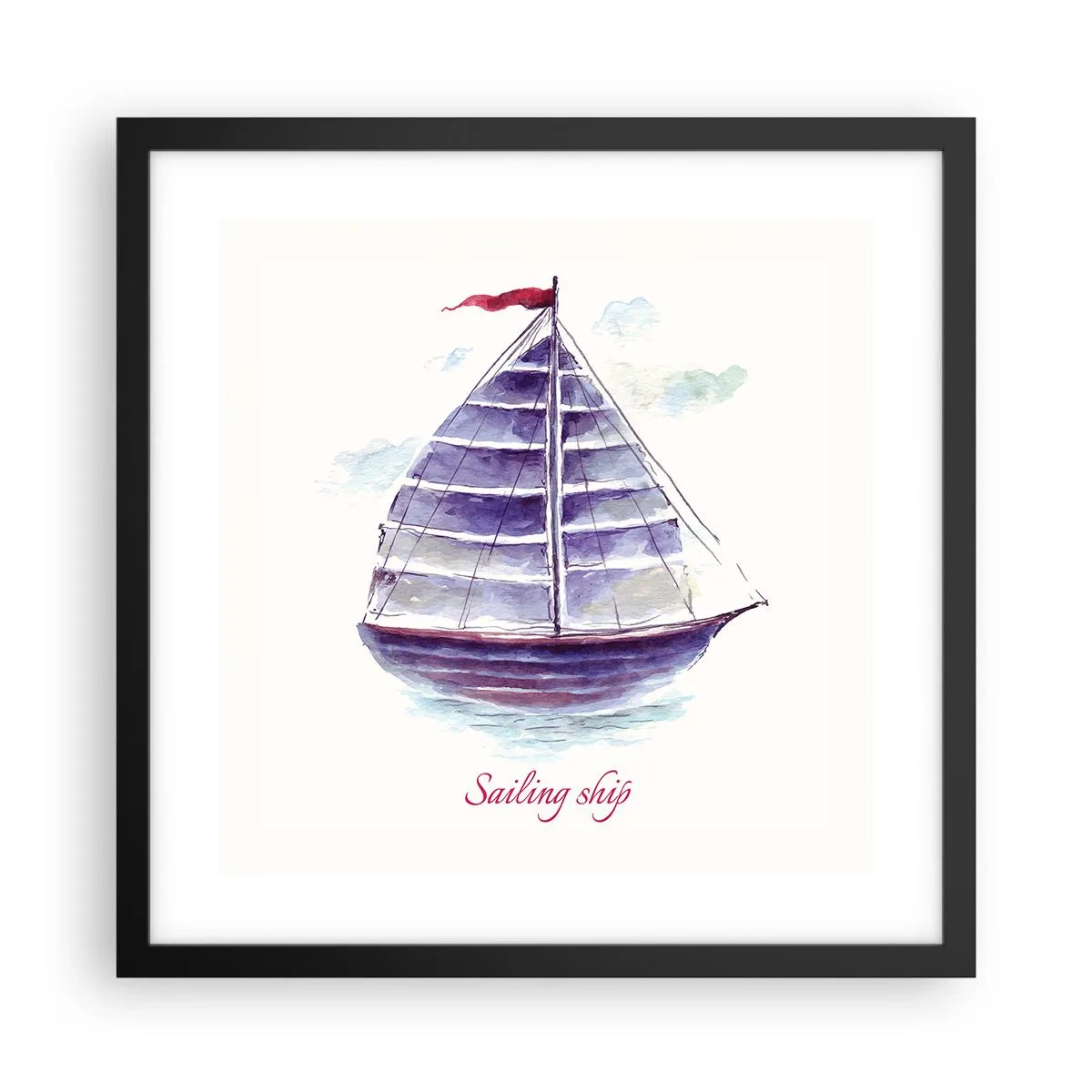 Pôster com moldura preta - Cheio de velas e águas calmas - 40x40 cm