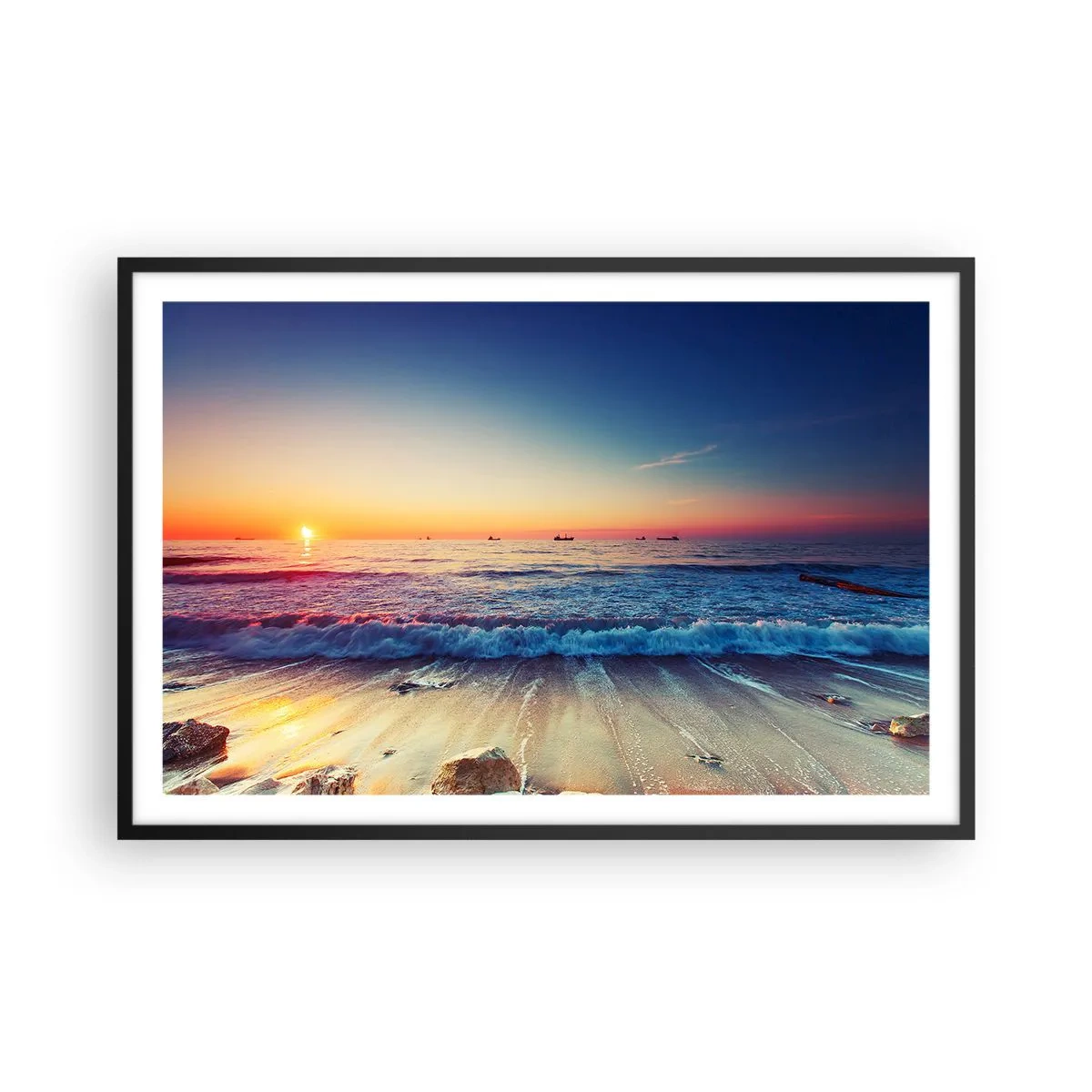 Pôster com moldura preta - E além do horizonte? - 91x61 cm