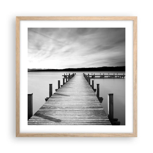 Pôster com moldura de carvalho claro - A fonte da tranquilidade - 50x50 cm