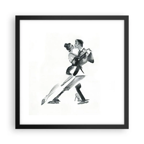 Pôster com moldura preta - Num só ritmo - 40x40 cm