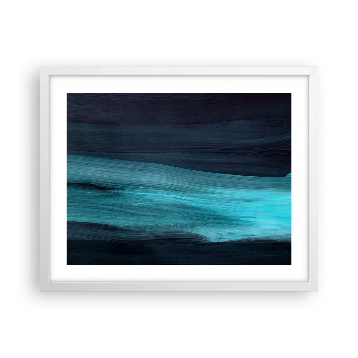 Pôster em moldura branca - Vá com o fluxo - 50x40 cm