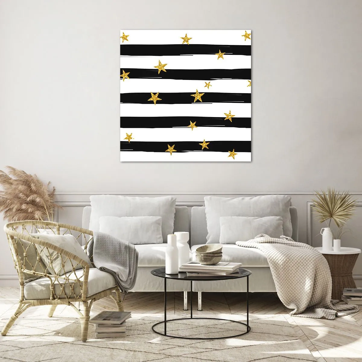 Quadro em vidro - Todos nós nascemos sob uma estrela da sorte - 50x50 cm