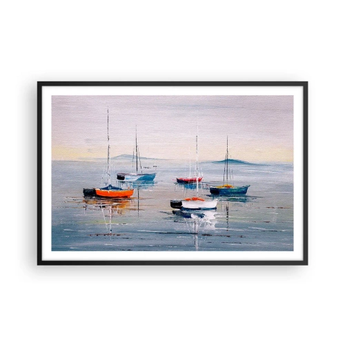 Pôster com moldura preta - Um merecido descanso - 91x61 cm