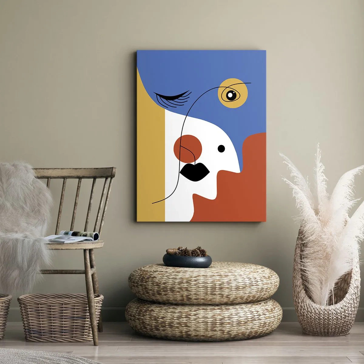 Quadro em tela - Retrato desconstruído - 55x100 cm