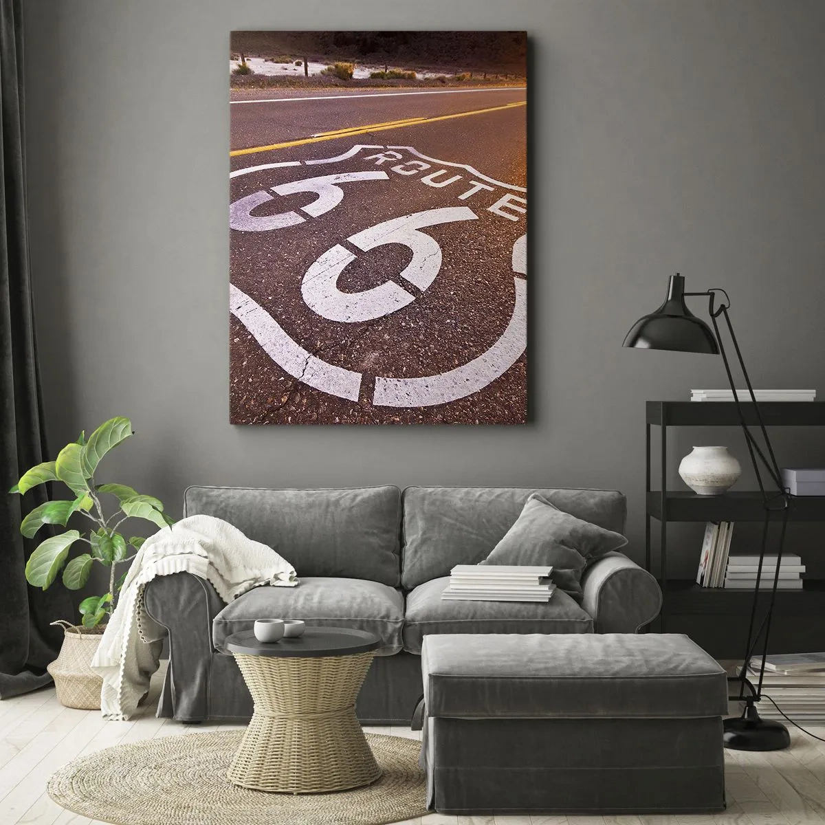 Quadro em tela - A famosa estrada 66 - 55x100 cm