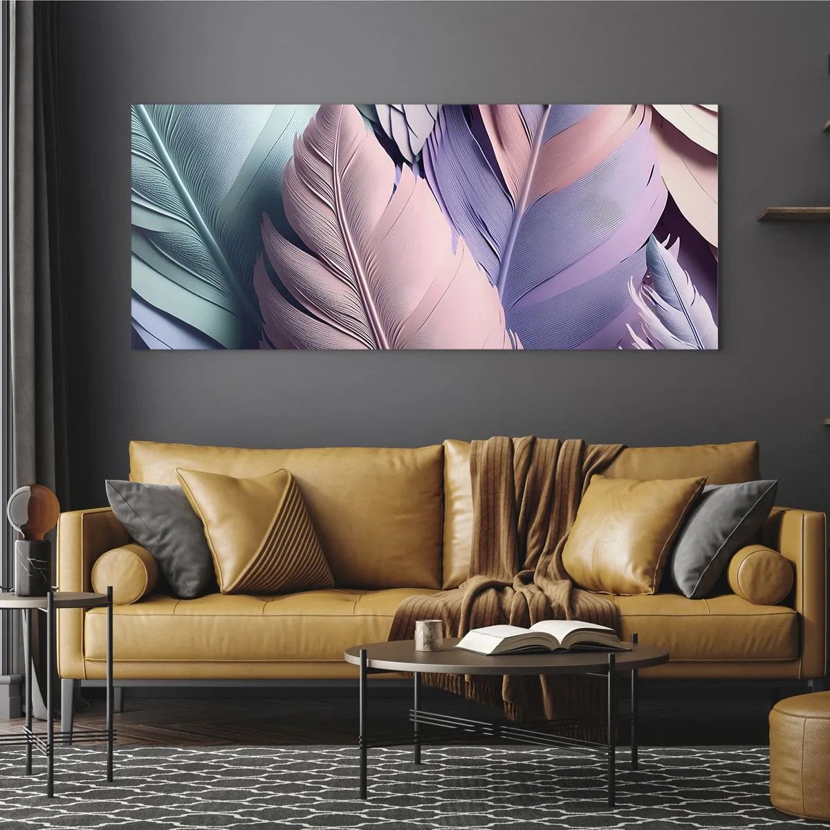 Quadro em vidro - Pássaro chique - 100x40 cm