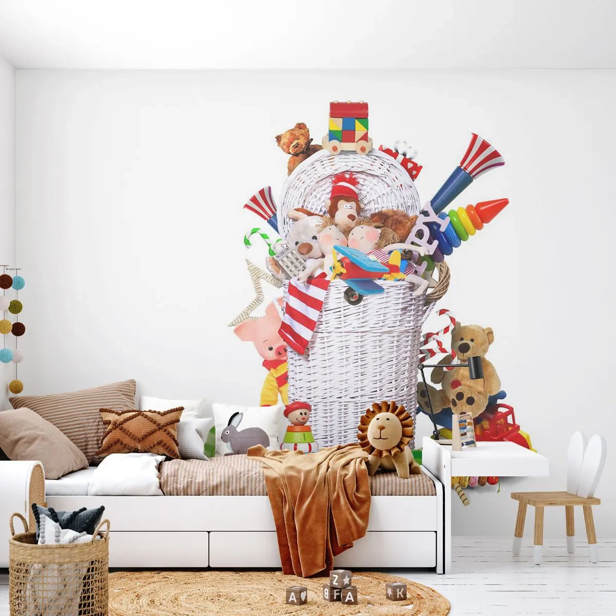 Papel de Parede Premium Sand - Tesouros das crianças - Brinquedos, Para crianças, Quarto infantil - 100x70 cm