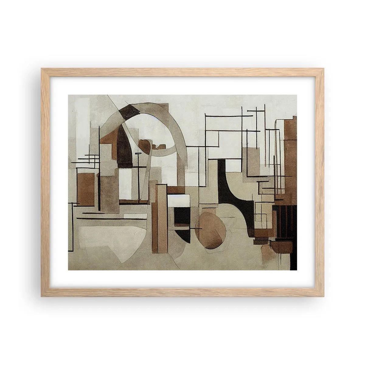 Pôster com moldura de carvalho claro - Paisagem urbana 2.0 - 50x40 cm