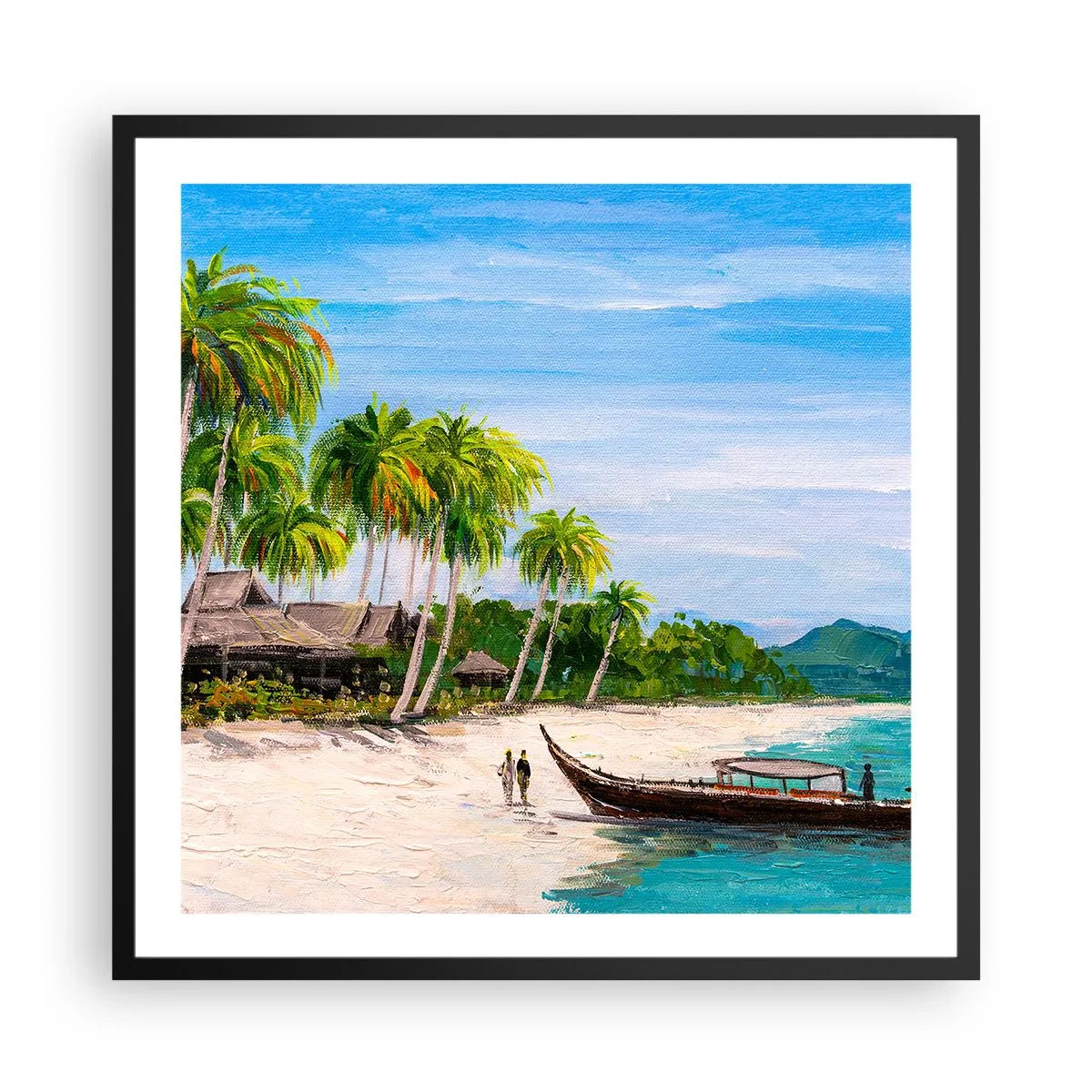 Pôster com moldura preta - Um sonho exótico - 60x60 cm