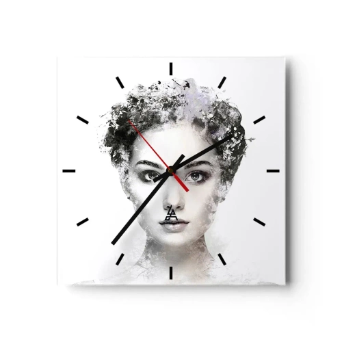 Relógio de parede - Relógio em vidro - Um retrato extremamente elegante - 30x30 cm