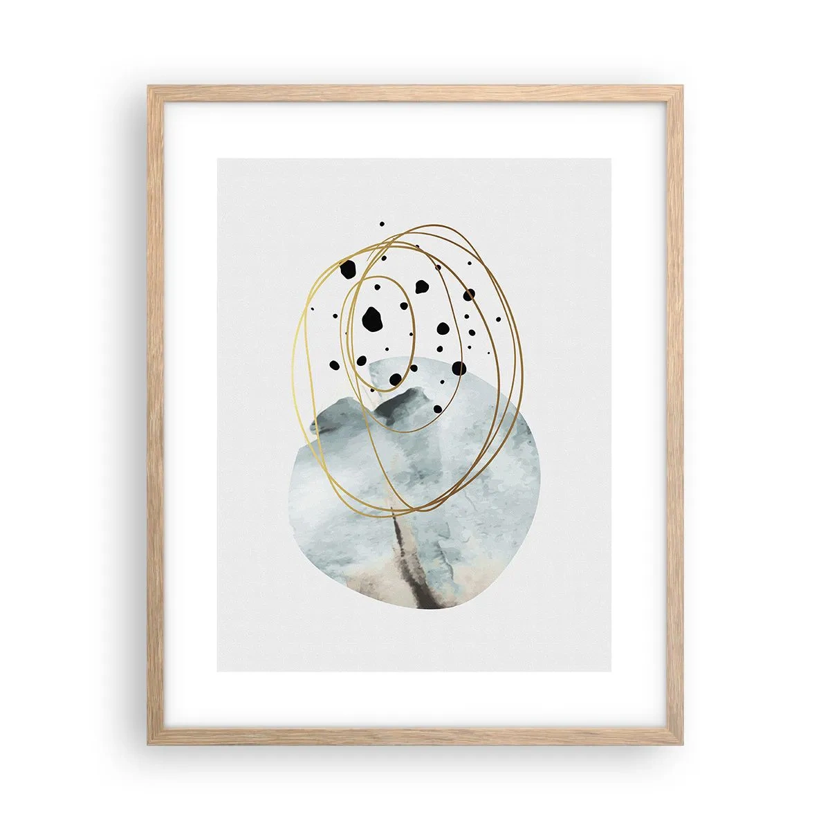 Pôster com moldura de carvalho claro - No abraço ao espaço - 40x50 cm