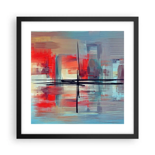 Pôster com moldura preta - Uma paisagem numa dimensão desconhecida - 40x40 cm