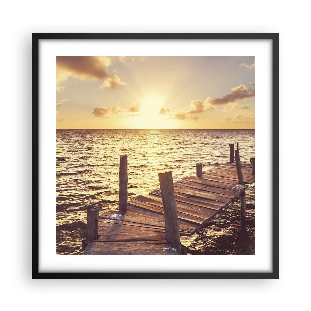 Pôster com moldura preta - A terra dourada da gentileza - 50x50 cm