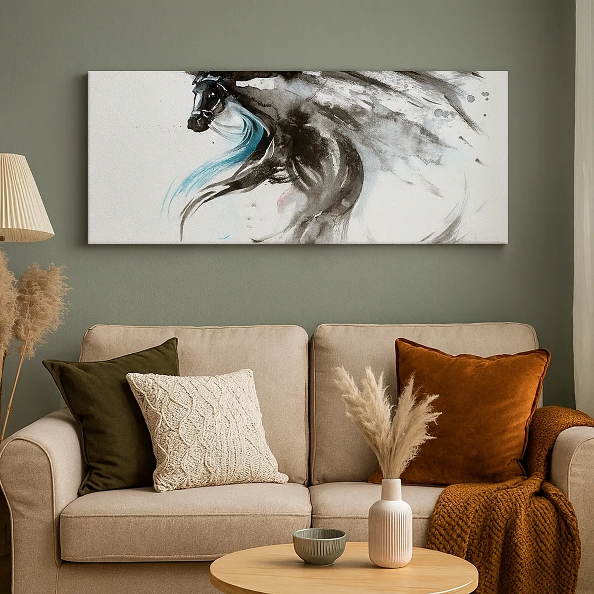 Quadro em tela - O galope do Príncipe Negro - 30x30 cm