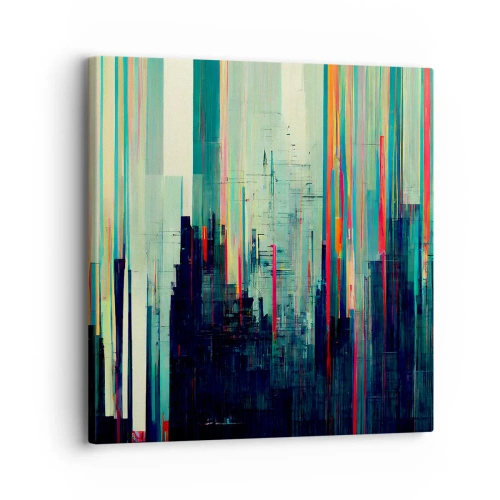 Quadro em tela - Cidade futurista - 30x30 cm