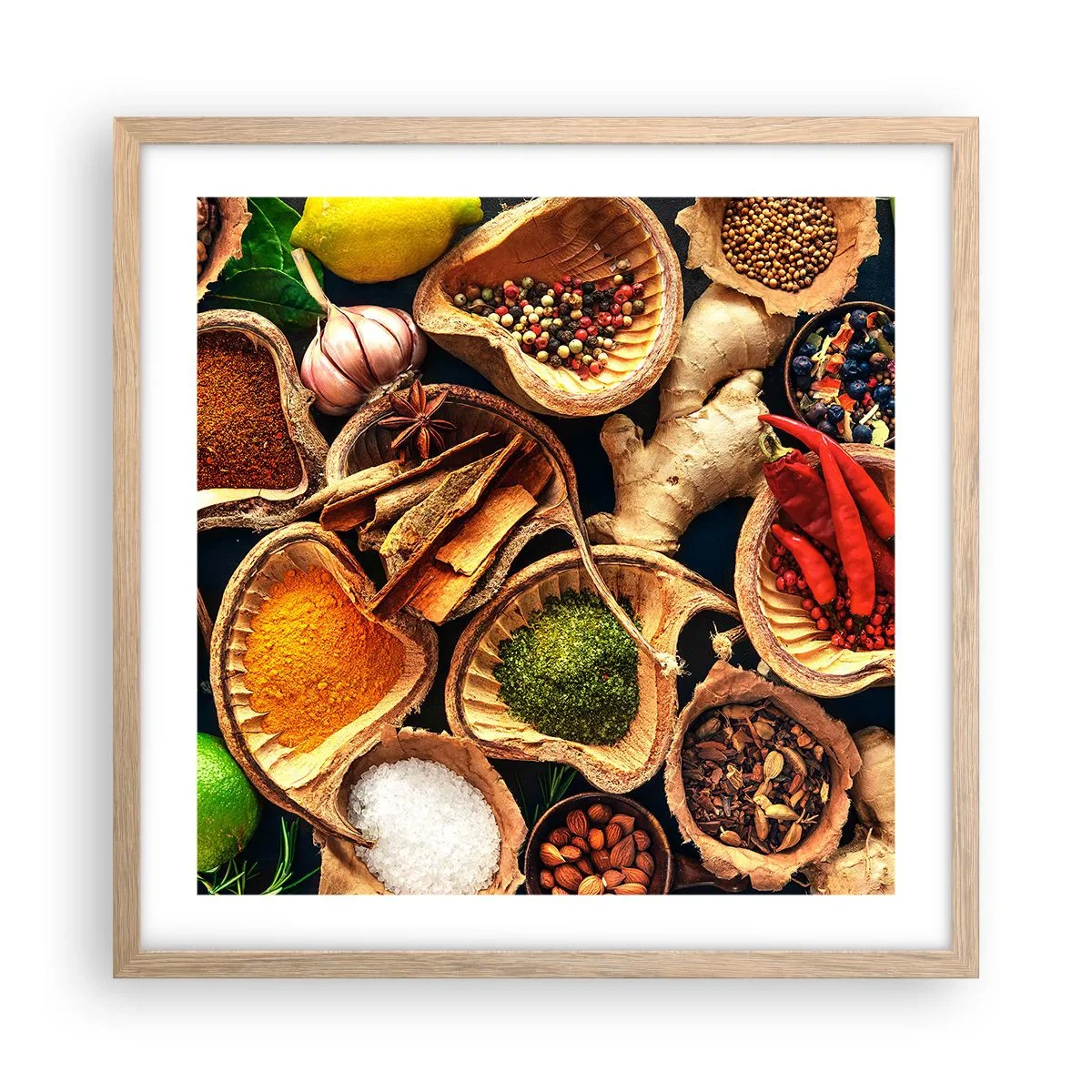 Pôster com moldura de carvalho claro - Leve o que quiser - 50x50 cm