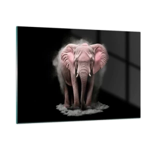 Quadro em vidro - Não pense em um elefante rosa! - 120x80 cm