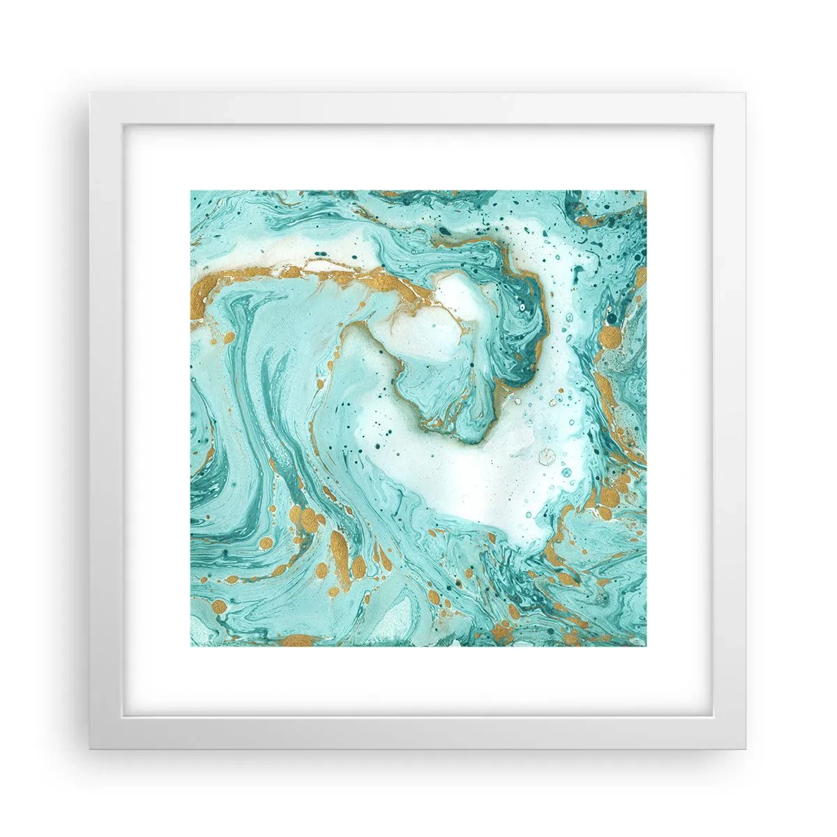 Pôster em moldura branca - Sob a grande onda do período Edo - 30x30 cm