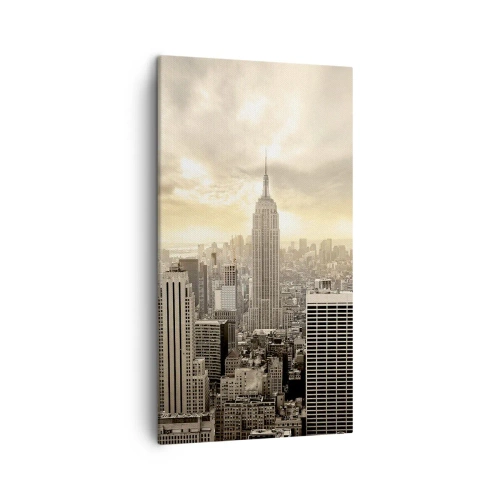 Quadro em tela - Nova Iorque em tons de cinza - 45x80 cm