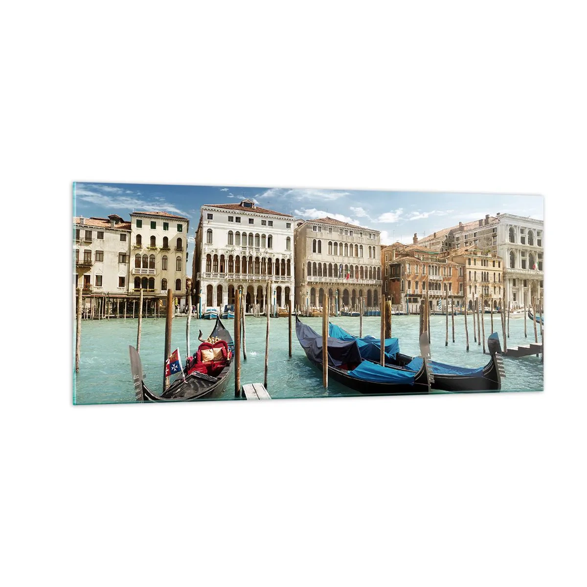 Quadro em vidro - Palácios em azul - 100x40 cm