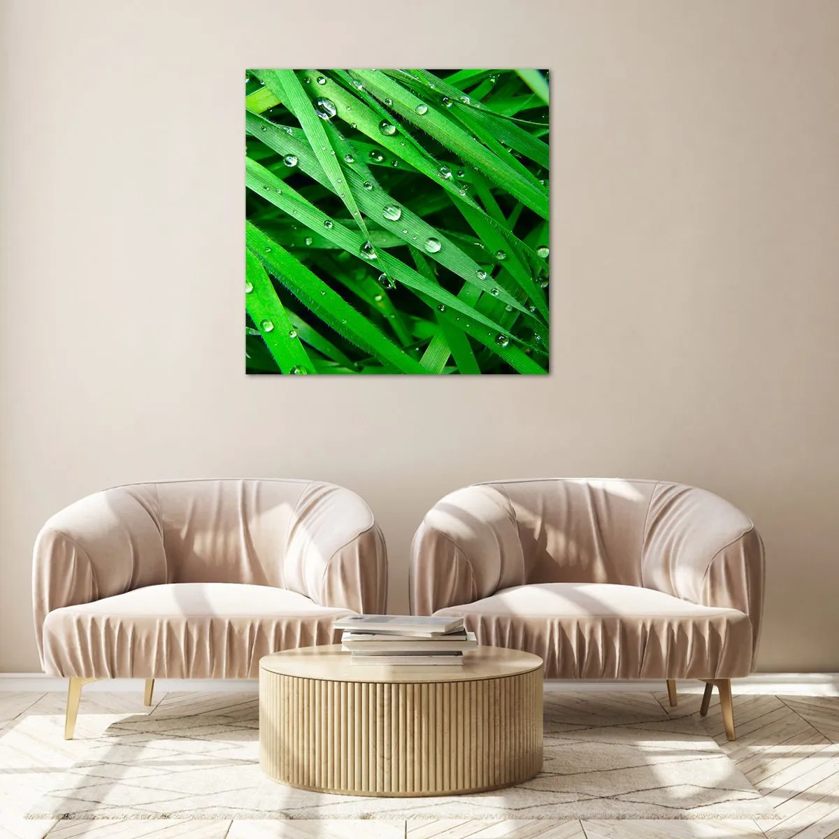 Quadro em vidro - Jogue no verde - 40x40 cm