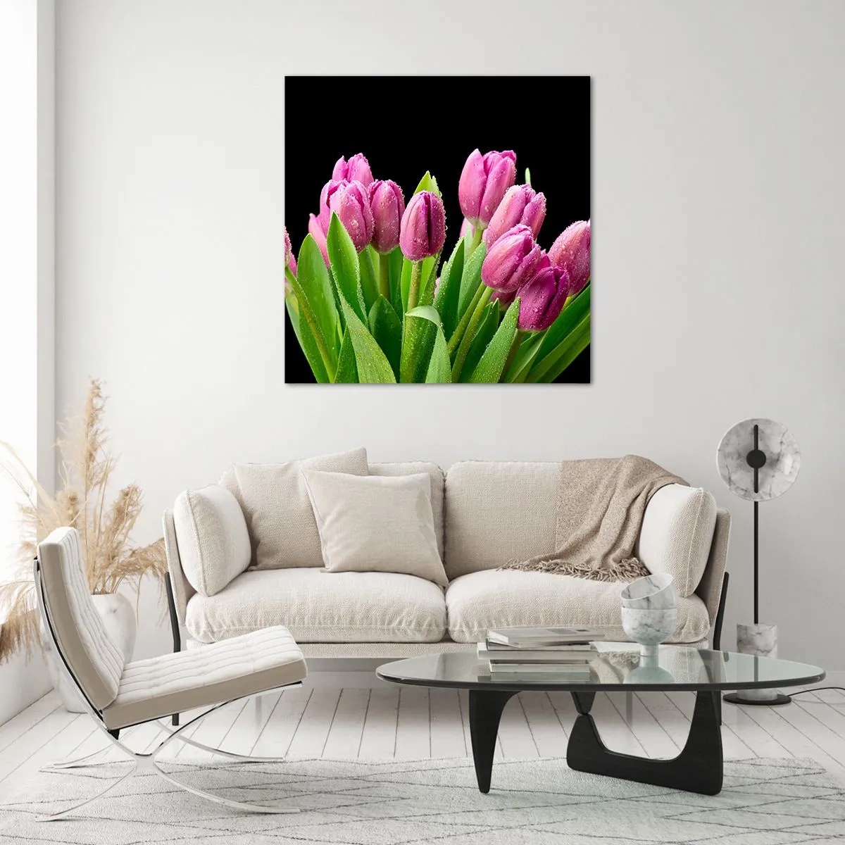 Quadro em vidro - Alegria lilás da primavera - 50x50 cm