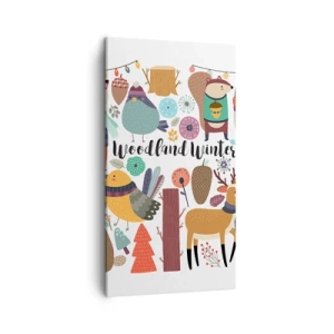 Quadro em tela - Natal de conto de fadas na floresta - 45x80 cm