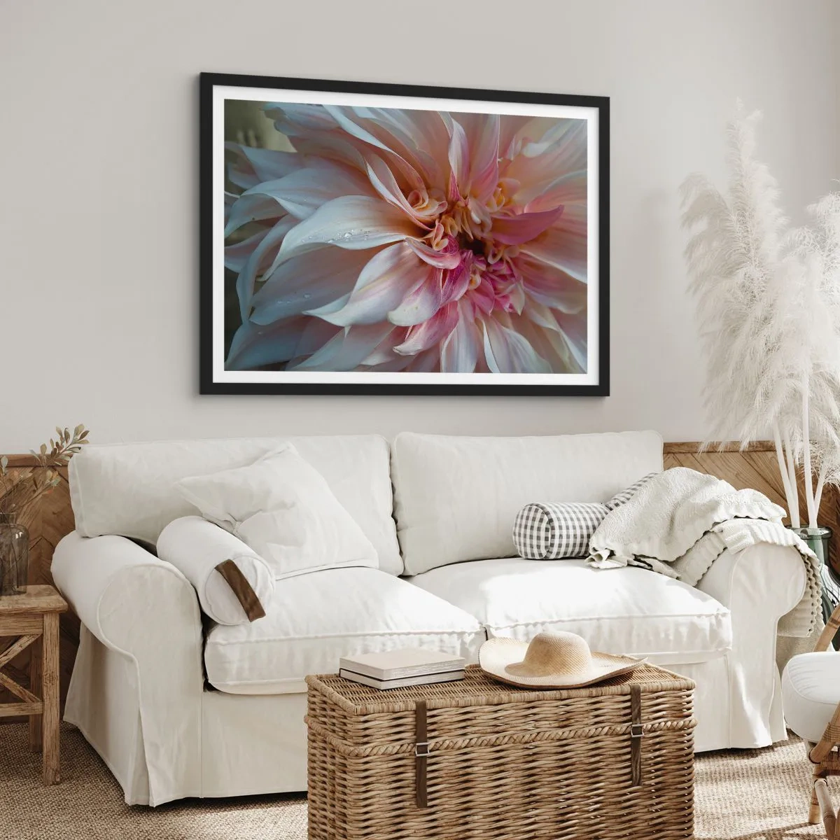 Pôster com moldura preta - Frescor florescente - 70x50 cm