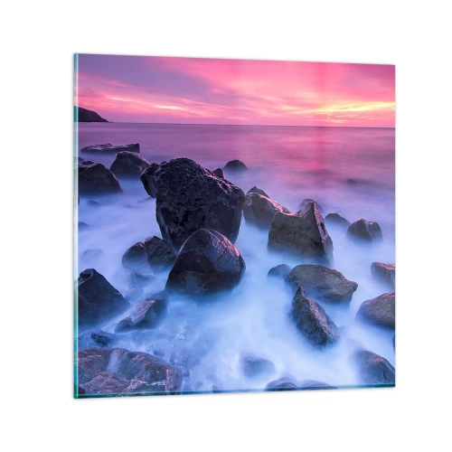 Quadro em vidro - Nascimento em brilho e nevoeiro - 60x60 cm