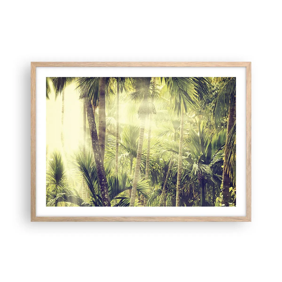 Pôster com moldura de carvalho claro - No calor verde - 70x50 cm