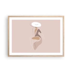 Pôster com moldura de carvalho claro - Ser uma dama - 70x50 cm