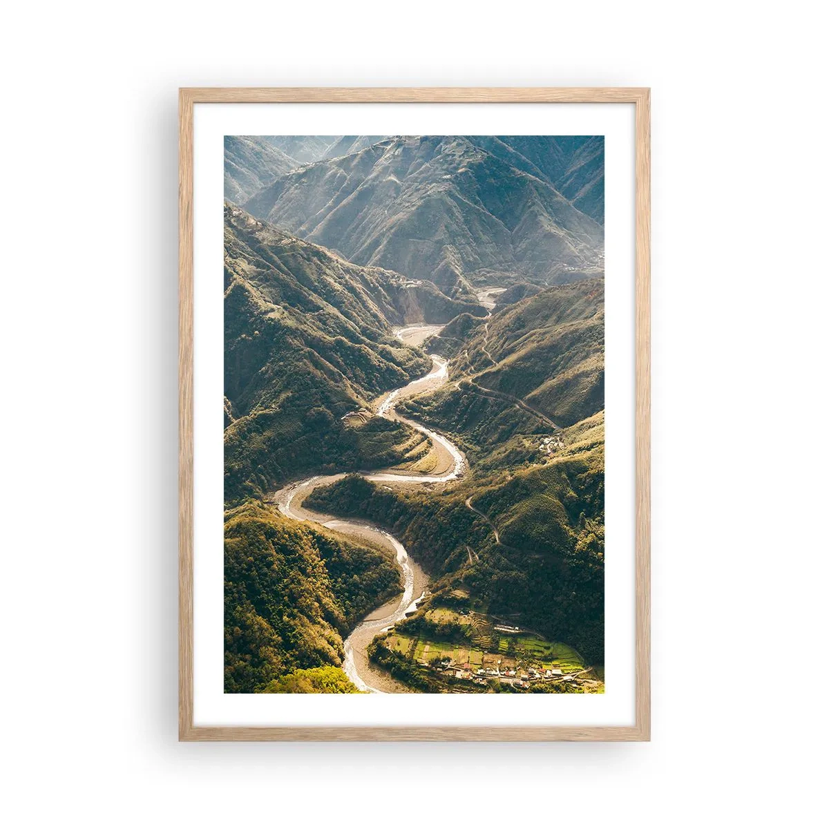 Pôster com moldura de carvalho claro - Direto do coração das montanhas - 50x70 cm