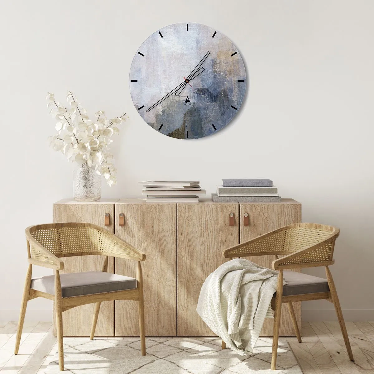 Relógio de parede - Relógio em vidro - Tons e acordes das cores - 30x30 cm