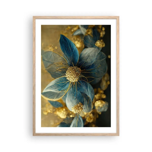 Pôster com moldura de carvalho claro - Florescer com ouro - 50x70 cm