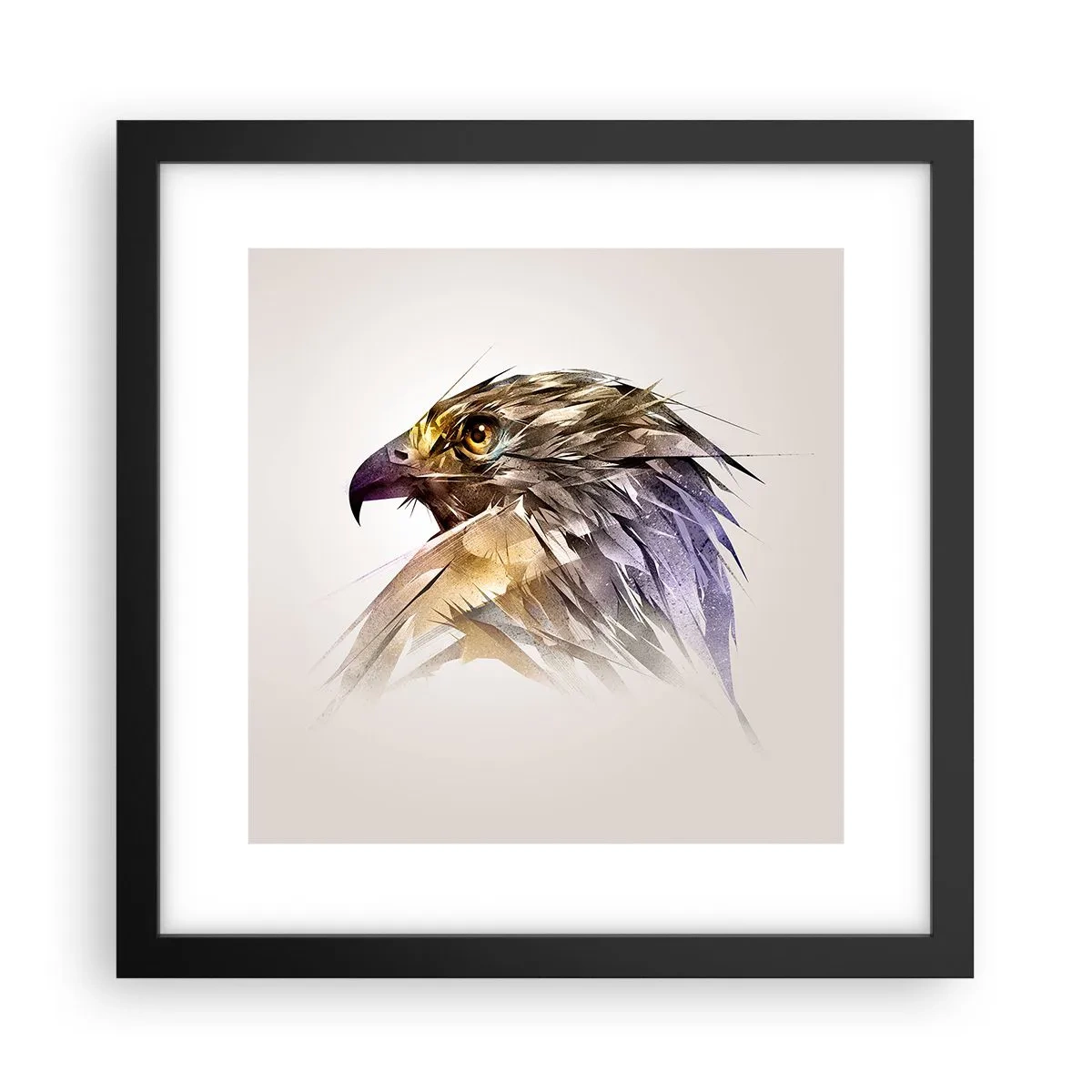 Pôster com moldura preta - Retrato de um guerreiro - 30x30 cm