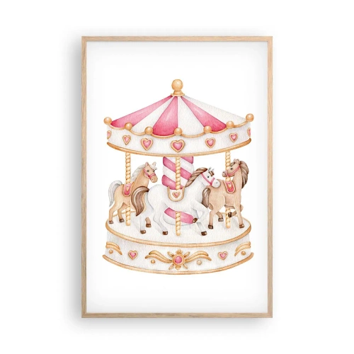 Pôster com moldura de carvalho claro - O doce mundo da infância - 61x91 cm