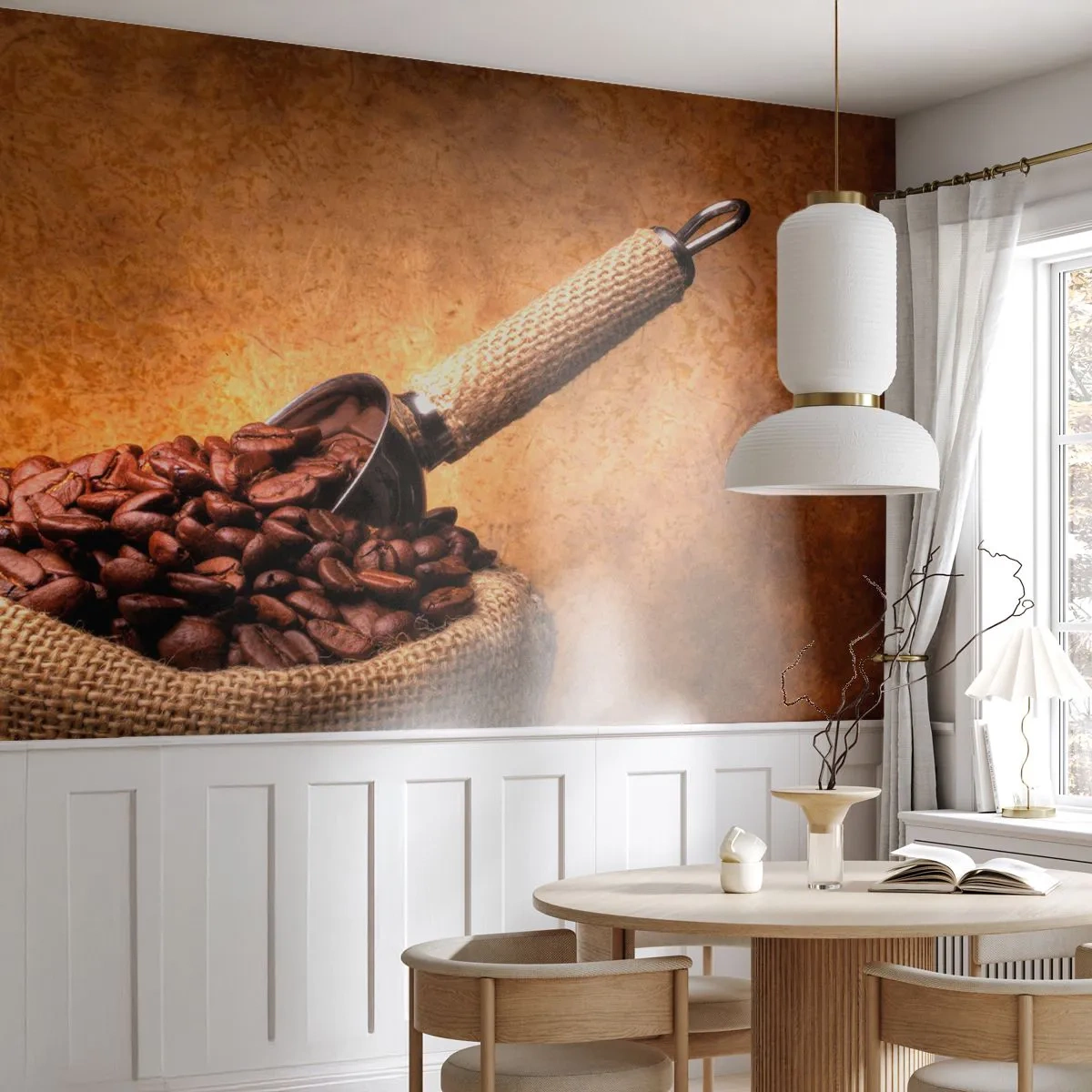 Papel de Parede Premium Sand - Na fonte do sabor - Gastronomia, Café, Aroma - 100x70 cm