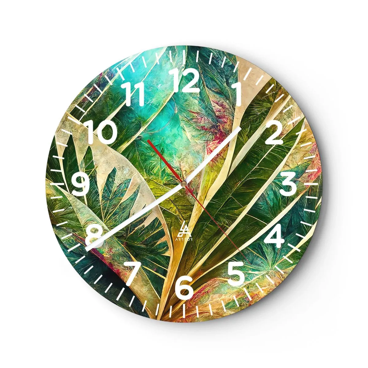 Relógio de parede - Relógio em vidro - As cores dos trópicos - 40x40 cm